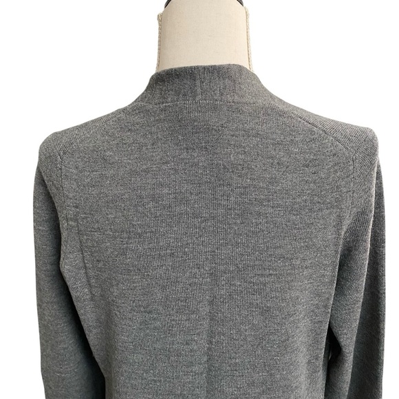 Ann Taylor LOFT Longline Cardigan Gray Merino Wool Cashmere Blend Open Front L - Picture 10 of 14